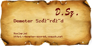 Demeter Szórád névjegykártya